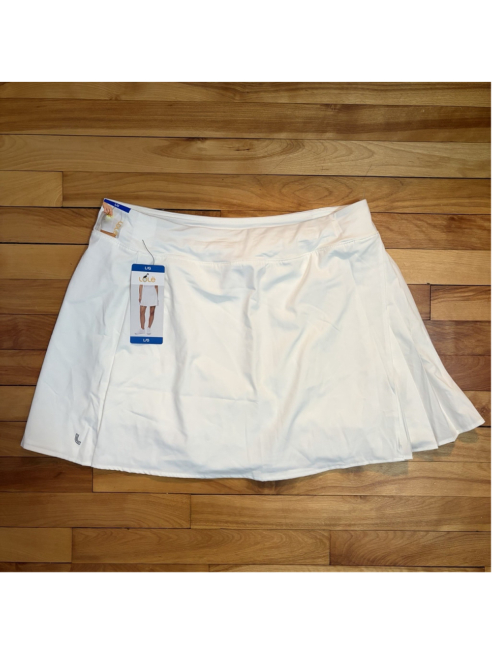 Lolë Asymmetrical White Pleated Skort - Size Large ✨ BNWT - Picture 3 of 9